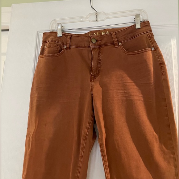 Laura Petites Slim Ankle Rust Color Denim Size 10P. Excellent condition. - Picture 4 of 6